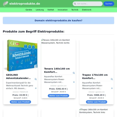 Screenshot elektroprodukte.de