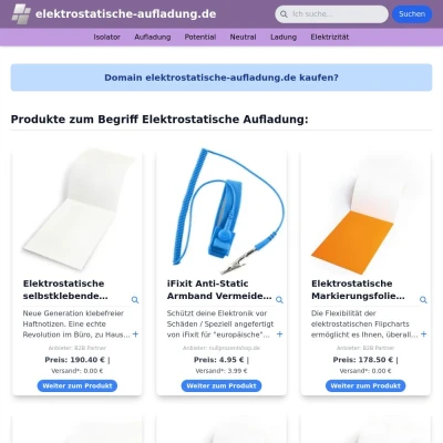 Screenshot elektrostatische-aufladung.de