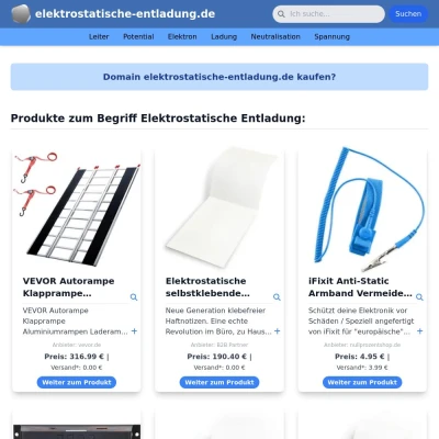 Screenshot elektrostatische-entladung.de