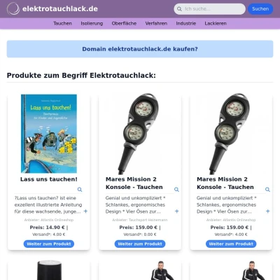 Screenshot elektrotauchlack.de