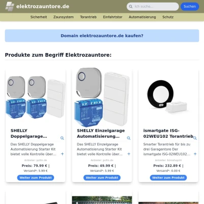 Screenshot elektrozauntore.de