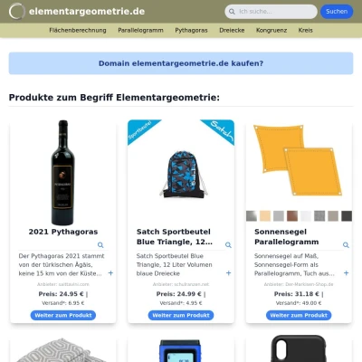 Screenshot elementargeometrie.de
