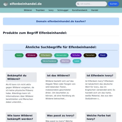 Screenshot elfenbeinhandel.de