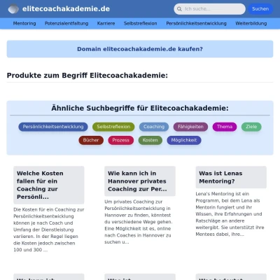 Screenshot elitecoachakademie.de