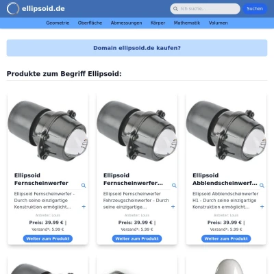 Screenshot ellipsoid.de