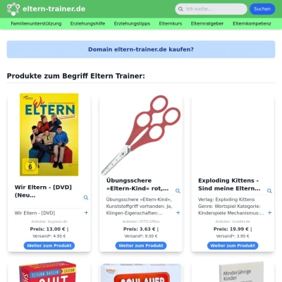 Screenshot eltern-trainer.de