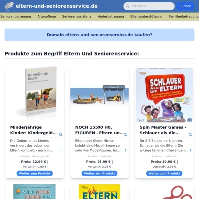 Screenshot eltern-und-seniorenservice.de