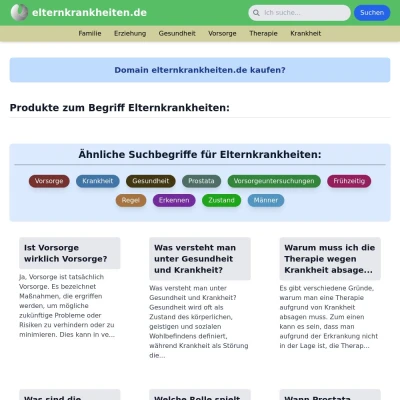 Screenshot elternkrankheiten.de