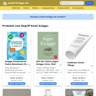 Screenshot email-knigge.de