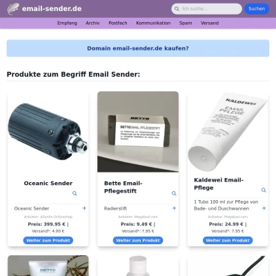 Screenshot email-sender.de