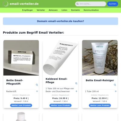 Screenshot email-verteiler.de