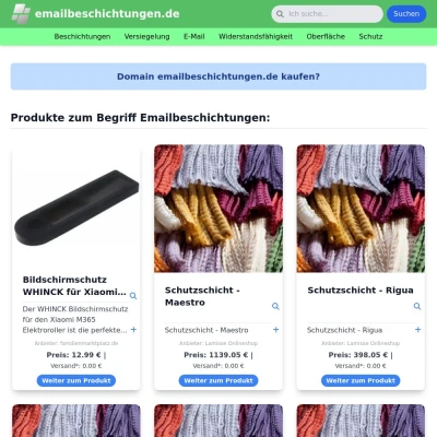 Screenshot emailbeschichtungen.de