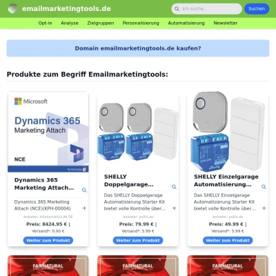 Screenshot emailmarketingtools.de