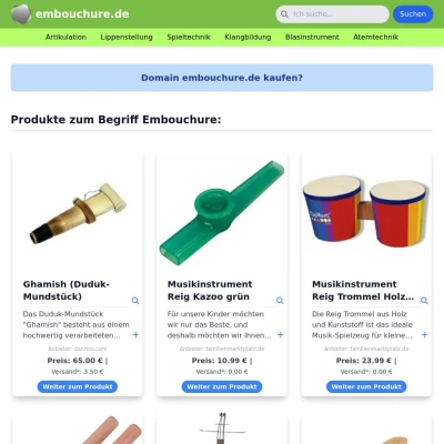 Screenshot embouchure.de