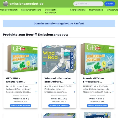 Screenshot emissionsangebot.de