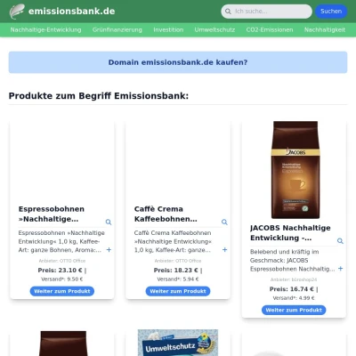 Screenshot emissionsbank.de