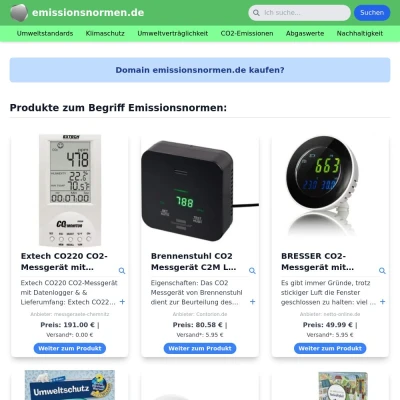 Screenshot emissionsnormen.de