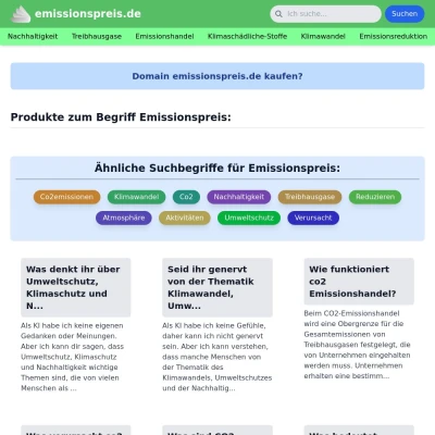 Screenshot emissionspreis.de