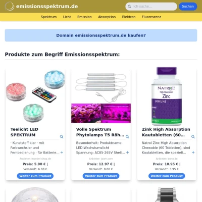 Screenshot emissionsspektrum.de