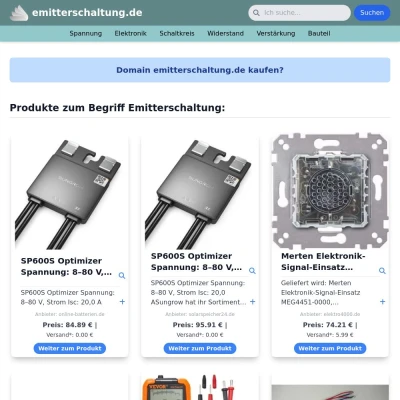 Screenshot emitterschaltung.de