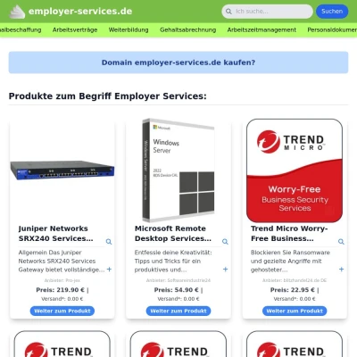 Screenshot employer-services.de