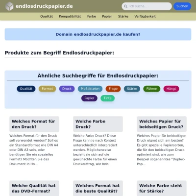 Screenshot endlosdruckpapier.de