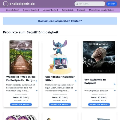 Screenshot endlosigkeit.de
