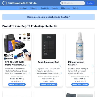 Screenshot endoskopietechnik.de