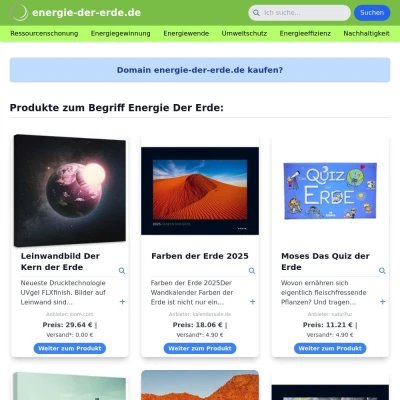 Screenshot energie-der-erde.de