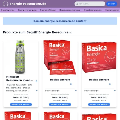 Screenshot energie-ressourcen.de