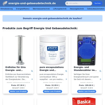 Screenshot energie-und-gebaeudetechnik.de