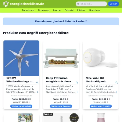 Screenshot energiecheckliste.de