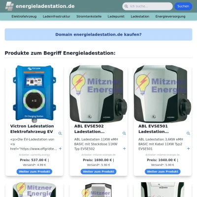 Screenshot energieladestation.de