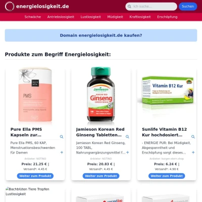 Screenshot energielosigkeit.de