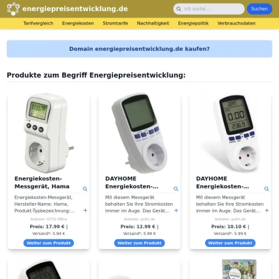 Screenshot energiepreisentwicklung.de