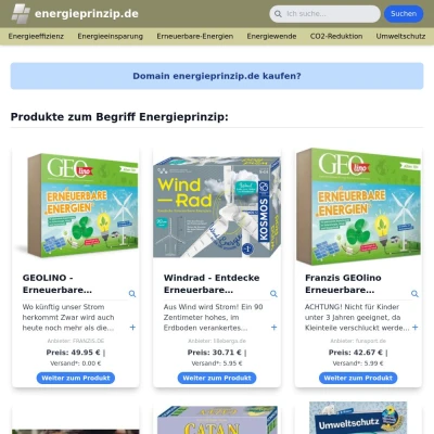 Screenshot energieprinzip.de