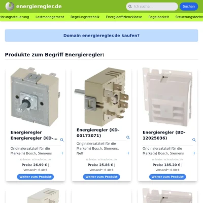 Screenshot energieregler.de