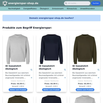 Screenshot energierspar-shop.de