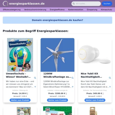 Screenshot energiesparklassen.de