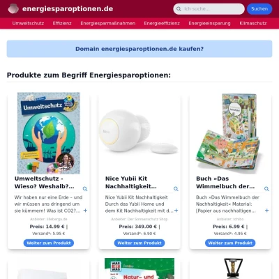 Screenshot energiesparoptionen.de