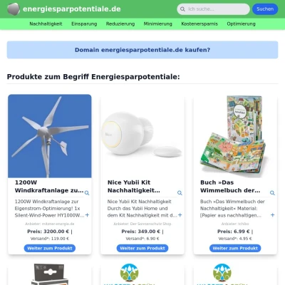 Screenshot energiesparpotentiale.de