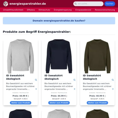 Screenshot energiesparstrahler.de