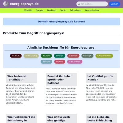 Screenshot energiesprays.de