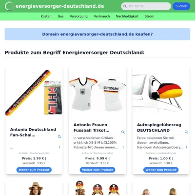 Screenshot energieversorger-deutschland.de