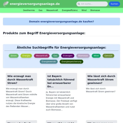 Screenshot energieversorgungsanlage.de