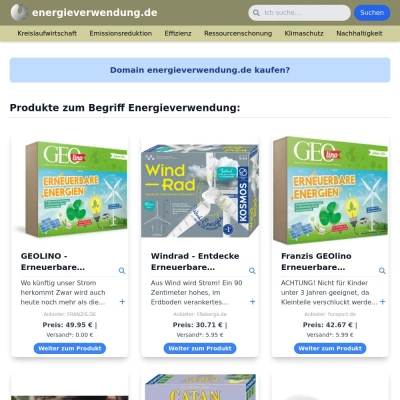 Screenshot energieverwendung.de