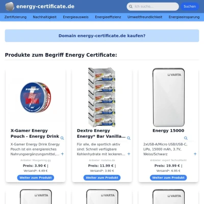 Screenshot energy-certificate.de