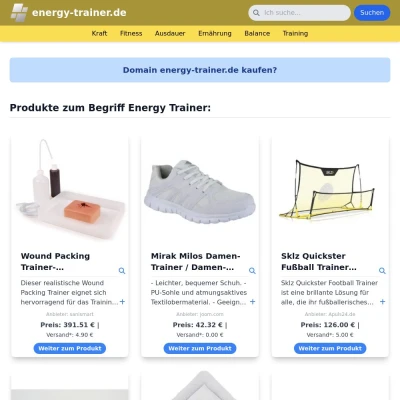 Screenshot energy-trainer.de