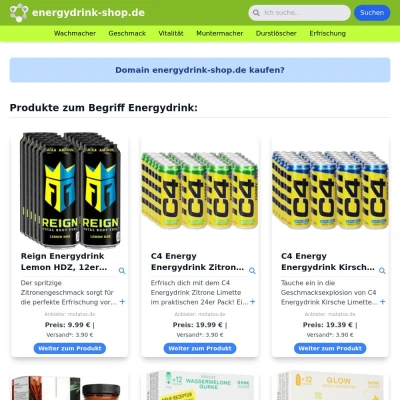 Screenshot energydrink-shop.de