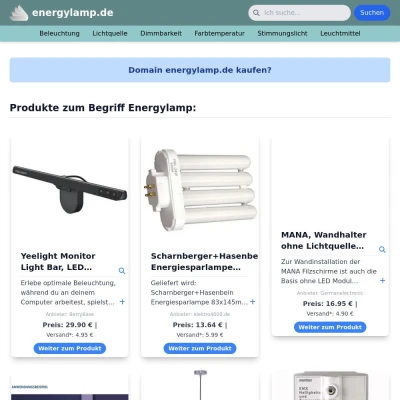 Screenshot energylamp.de